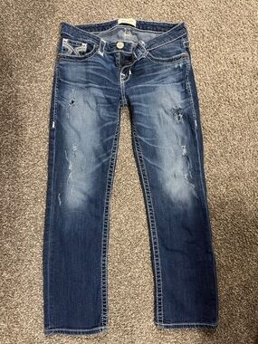 Big Star Liv Distressed Medium Wash Women’s Cropped Jeans